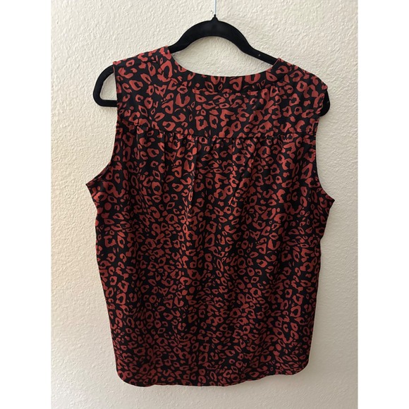 Quezhu Animal Print Sleeveless Blouse Top Red Black Large L(A570) - Picture 2 of 3